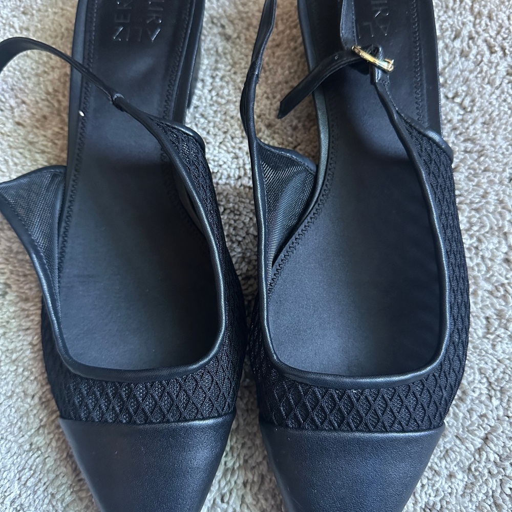 Naturalizer Womens Banks Black D'Orsay Heels Flats 9.5 Wide